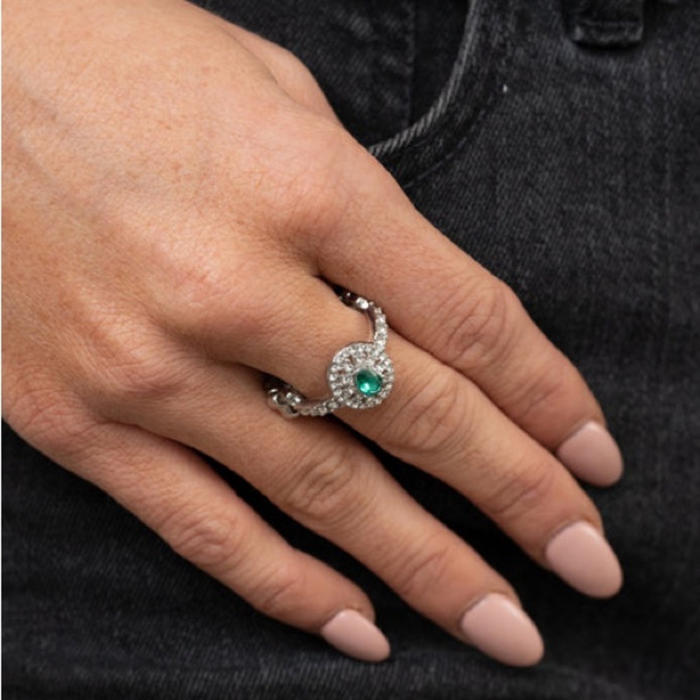 NWT Silver & Green Gemstone Ring(Last One) - Picture 3 of 4